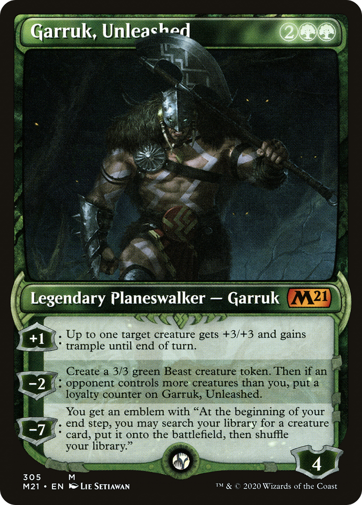 Garruk, Unleashed (M21-305) [Core Set 2021] (Showcase) Foil MTG Single Wizards of the Coast
