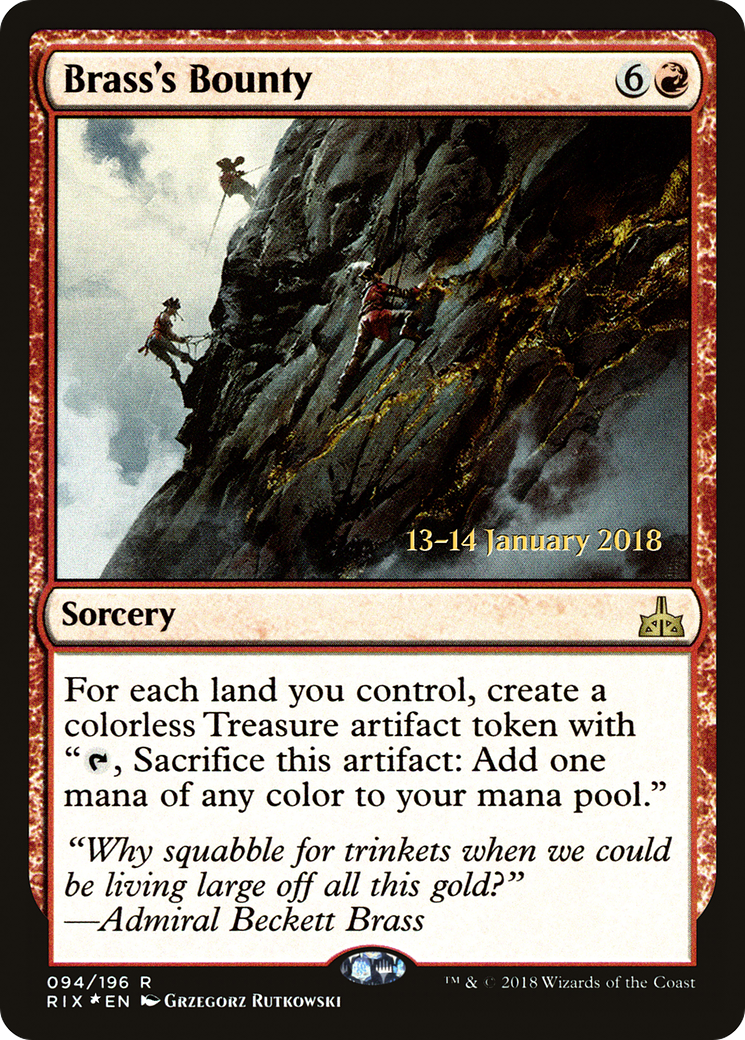 Brass's Bounty (RIX) (PRE-094) [Rivals of Ixalan Promos] Foil MTG Single Wizards of the Coast