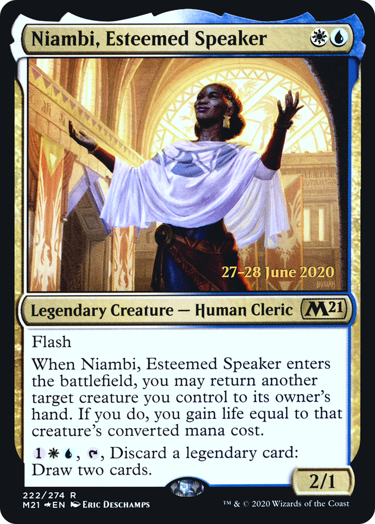 Niambi, Esteemed Speaker (PRE-222) [Core Set 2021 Promos] Foil MTG Single Wizards of the Coast