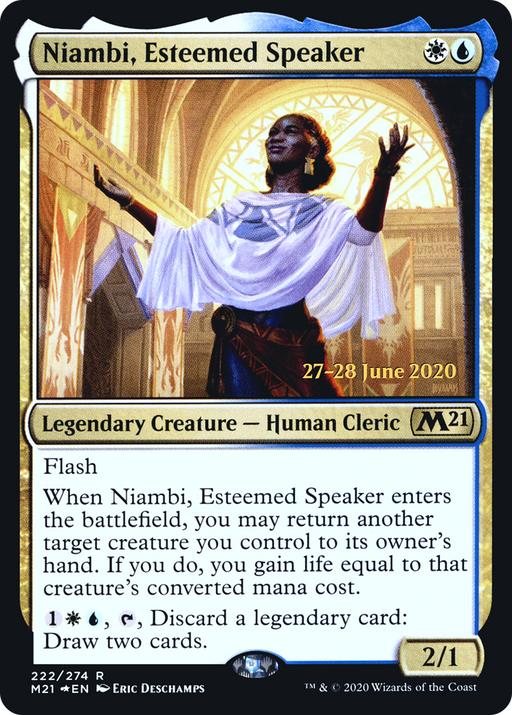 Niambi, Esteemed Speaker (PRE-222) [Core Set 2021 Promos] Foil MTG Single Wizards of the Coast