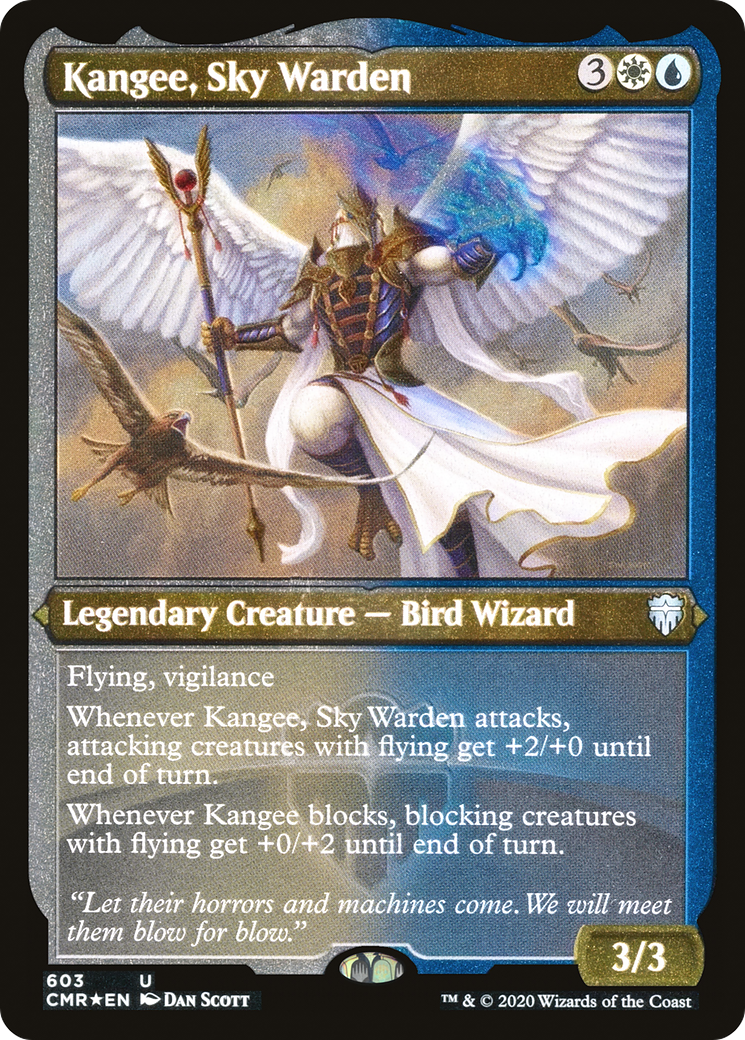 Kangee, Sky Warden (Foil Etched) (CMR-603) [Commander Legends] Foil MTG Single Wizards of the Coast
