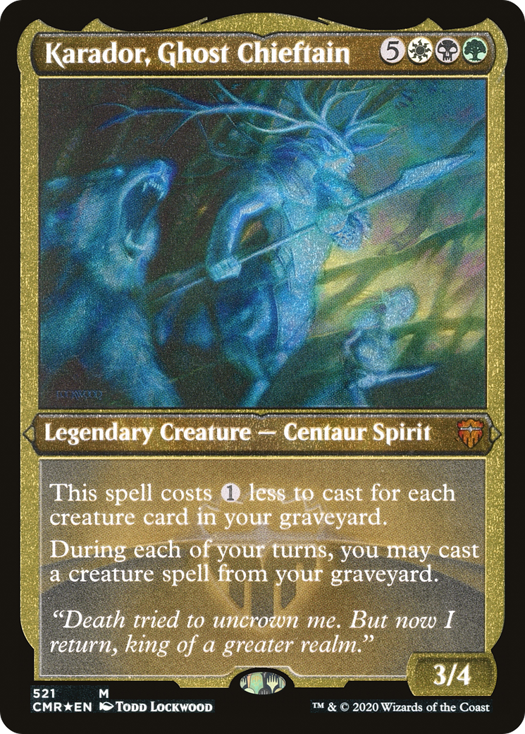 Karador, Ghost Chieftain (CMR-521) [Commander Legends] Etched Foil MTG Single Wizards of the Coast