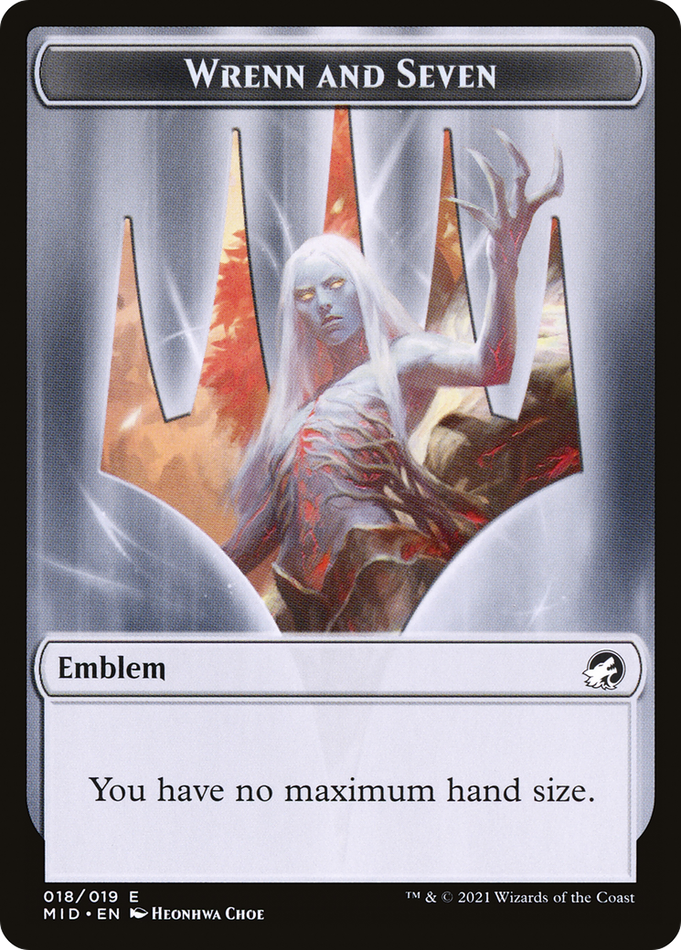 Wrenn and Seven Emblem (TMID-018) [Tokens] Innistrad: Midnight Hunt Tokens MTG Single Wizards of the Coast