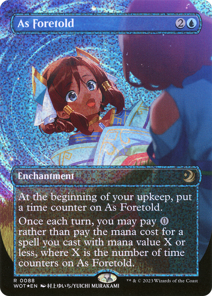 As Foretold (Anime Borderless) (Confetti Foil) (WOT-088) [Wilds of Eldraine: Enchanting Tales] (Borderless) Foil MTG Single Wizards of the Coast