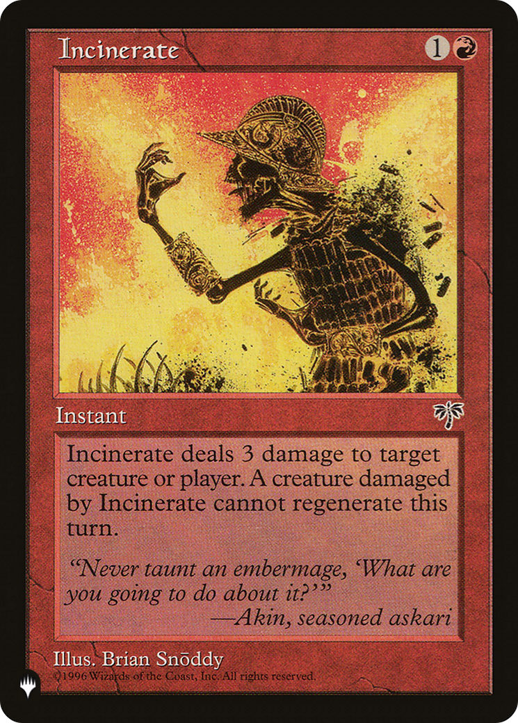 Incinerate (LIST-MIR-184) [Mystery Booster] The List MTG Single Wizards of the Coast