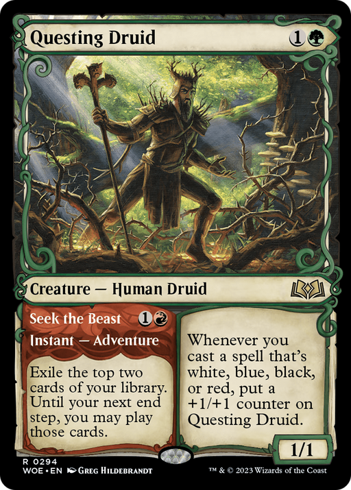 Questing Druid (WOE-294) [Wilds of Eldraine] (Showcase) MTG Single Wizards of the Coast