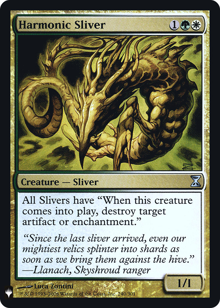 Harmonic Sliver (LIST-240) [Mystery Booster] The List Foil MTG Single Wizards of the Coast