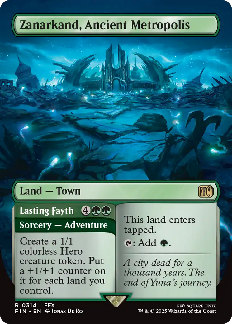 Zanarkand, Ancient Metropolis // Lasting Fayth (FIN-314) [FINAL FANTASY] (Borderless) Foil MTG Single Wizards of the Coast