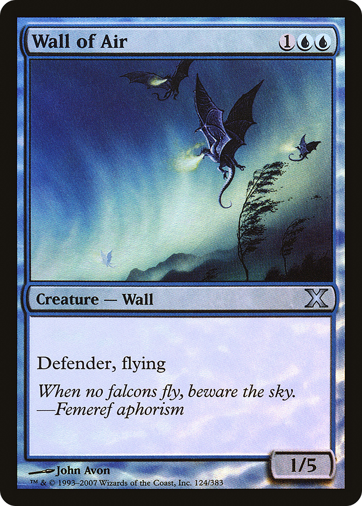 Wall of Air (10E-124★) [Tenth Edition] Foil MTG Single Wizards of the Coast
