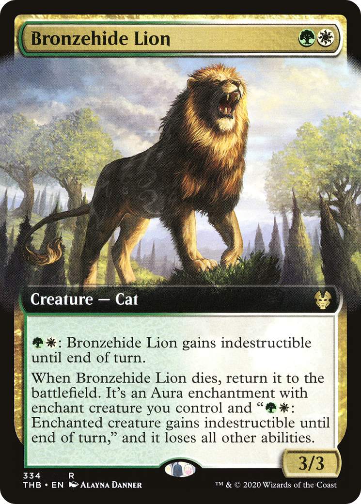 Bronzehide Lion (THB-334) [Theros Beyond Death] (Extended Art) MTG Single Wizards of the Coast