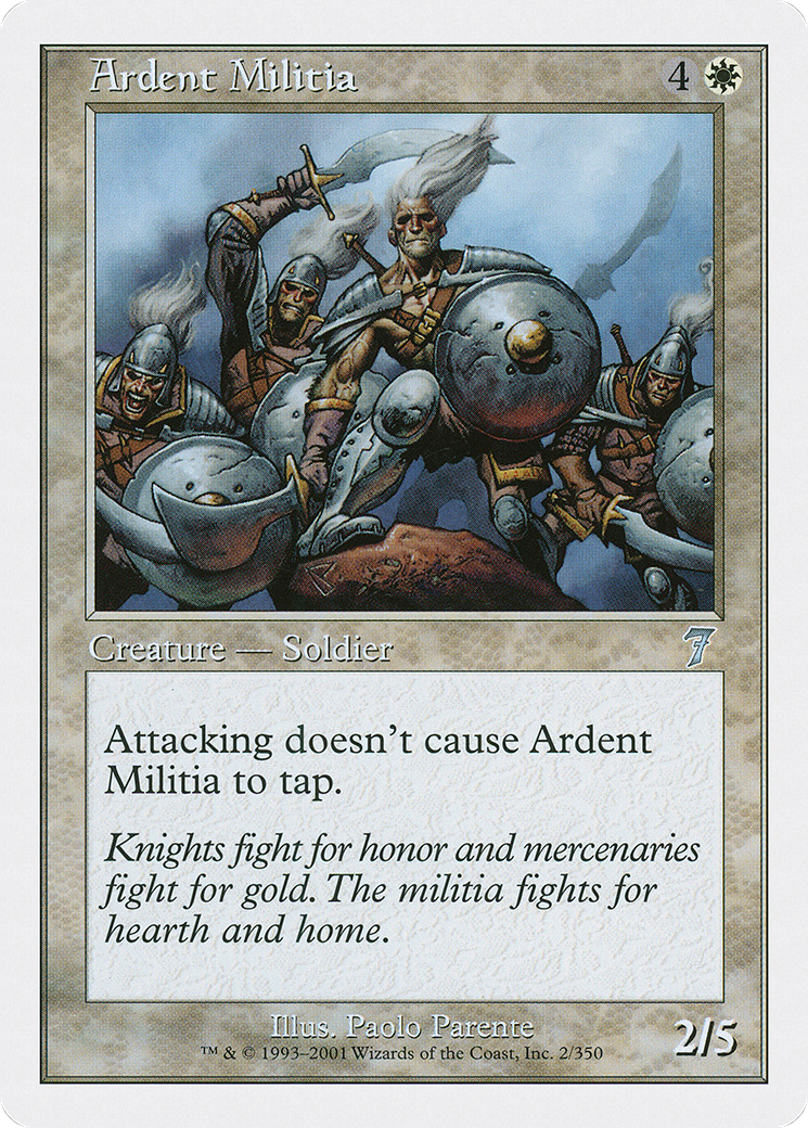 Ardent Militia (7ED-002) [7th Edition] MTG Single Wizards of the Coast