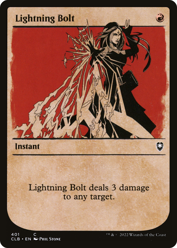 Lightning Bolt (CLB-401) [Commander Legends: Battle for Baldur's Gate] (Showcase) Foil MTG Single Wizards of the Coast