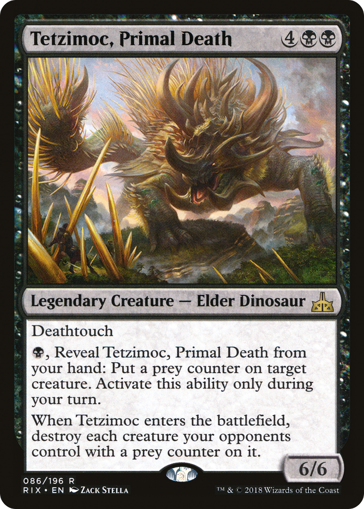 Tetzimoc, Primal Death (RIX-086) [Rivals of Ixalan] Foil MTG Single Wizards of the Coast