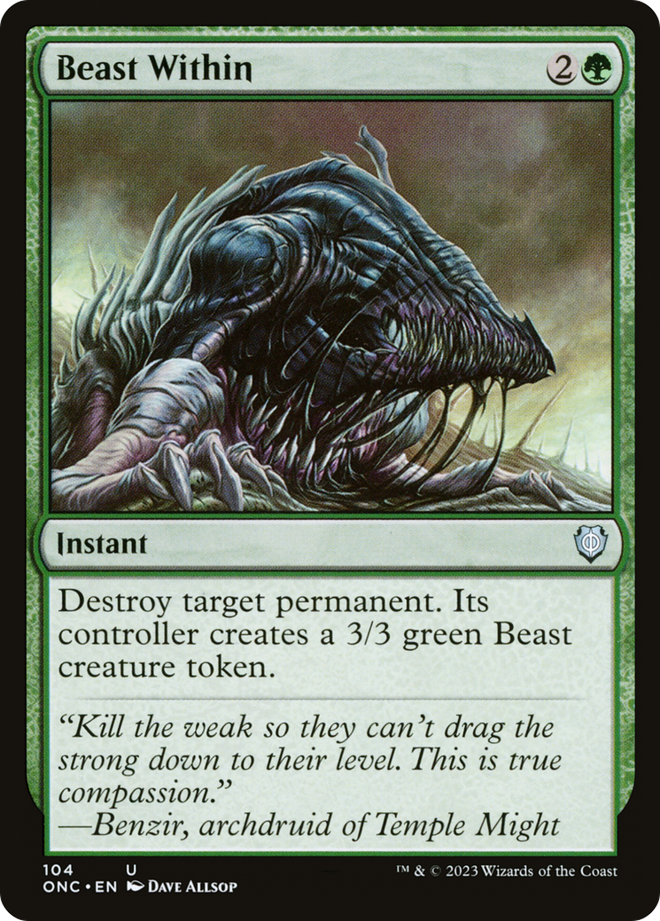 Beast Within (ONC-104) [Phyrexia: All Will Be One Commander] MTG Single Wizards of the Coast