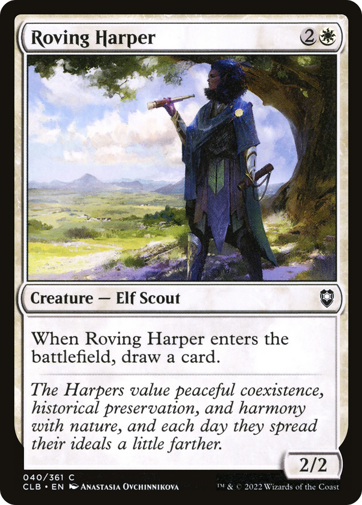 Roving Harper (CLB-040) [Commander Legends: Battle for Baldur's Gate] Foil MTG Single Wizards of the Coast