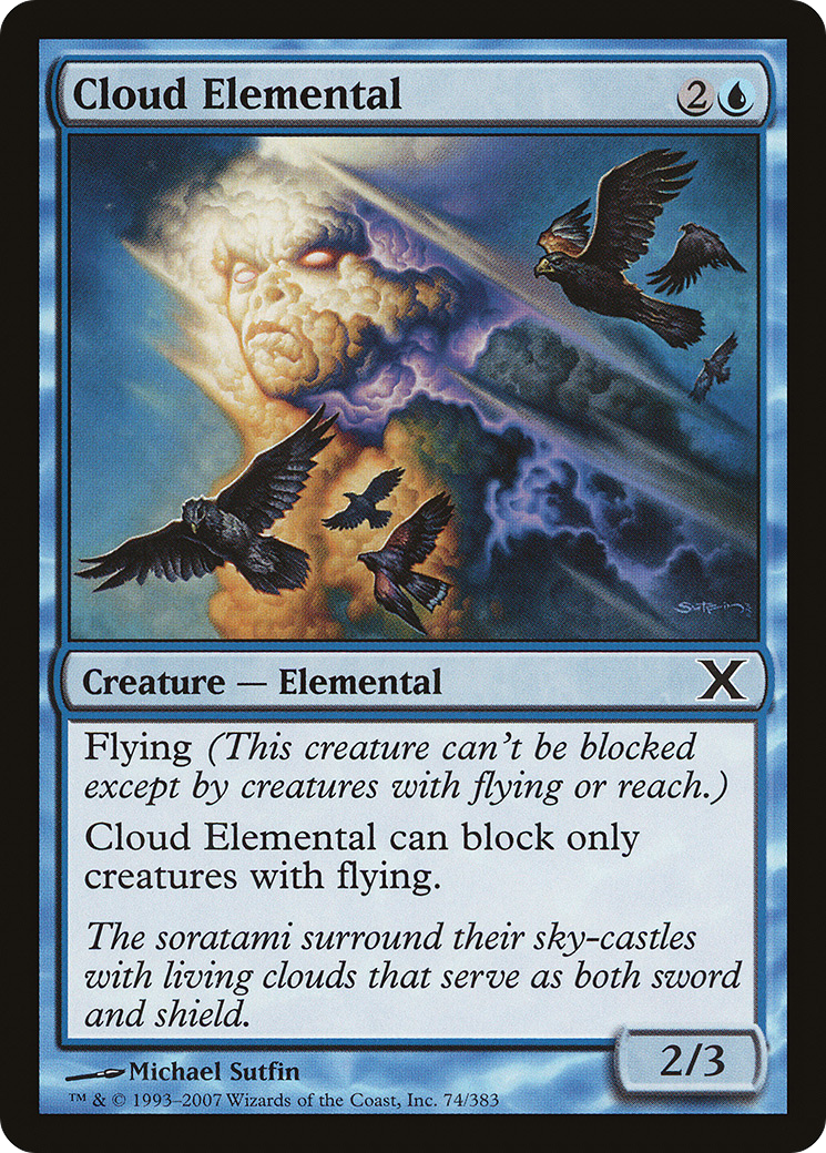 Cloud Elemental (10E-074) [Tenth Edition] MTG Single Wizards of the Coast