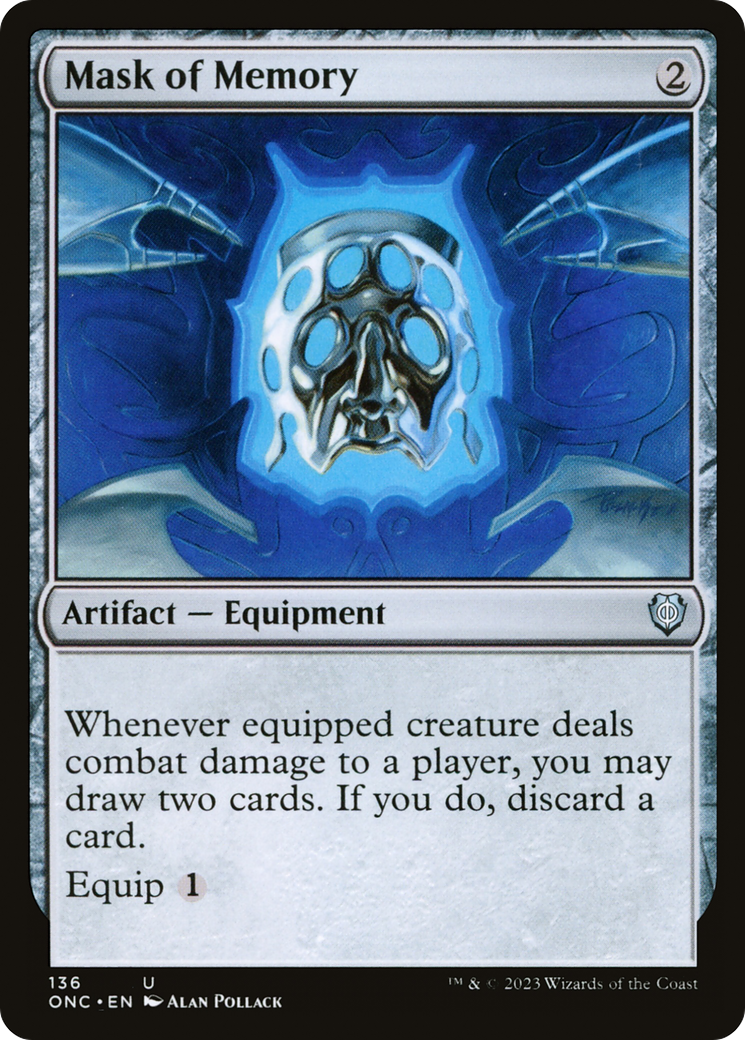 Mask of Memory (ONC-136) [Phyrexia: All Will Be One Commander] MTG Single Wizards of the Coast