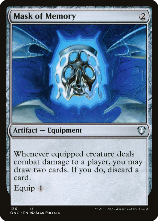 Mask of Memory (ONC-136) [Phyrexia: All Will Be One Commander] MTG Single Wizards of the Coast