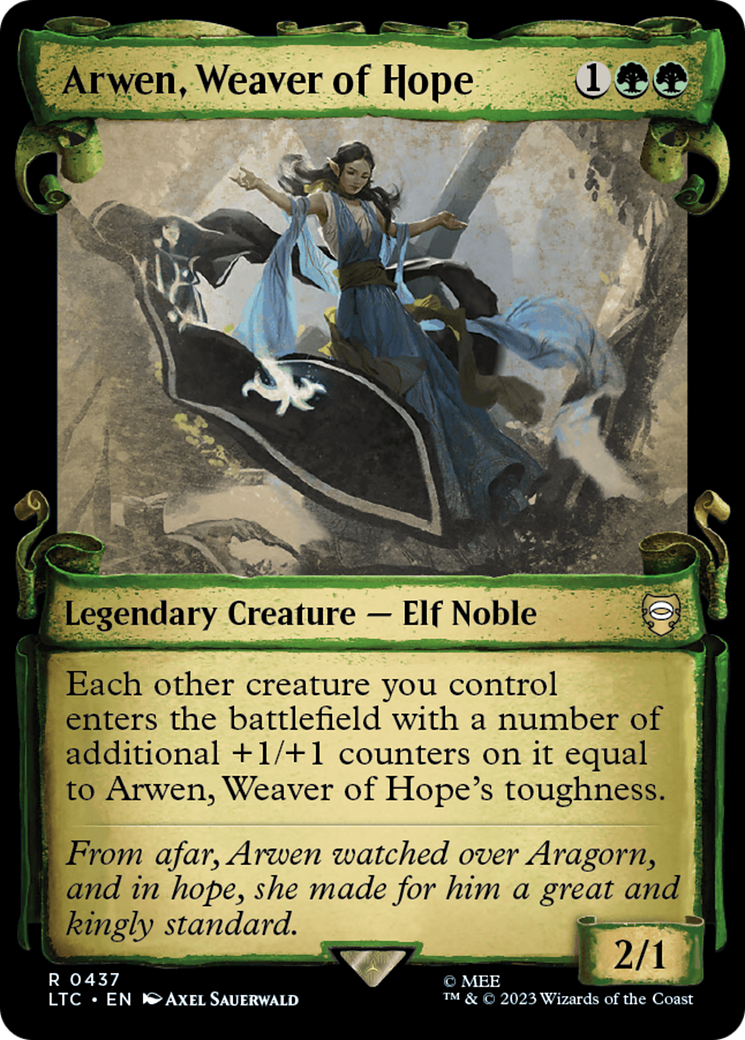 Arwen, Weaver of Hope (Showcase Scrolls) (LTC-437) [Tales of Middle-earth Commander] (Showcase) MTG Single Wizards of the Coast