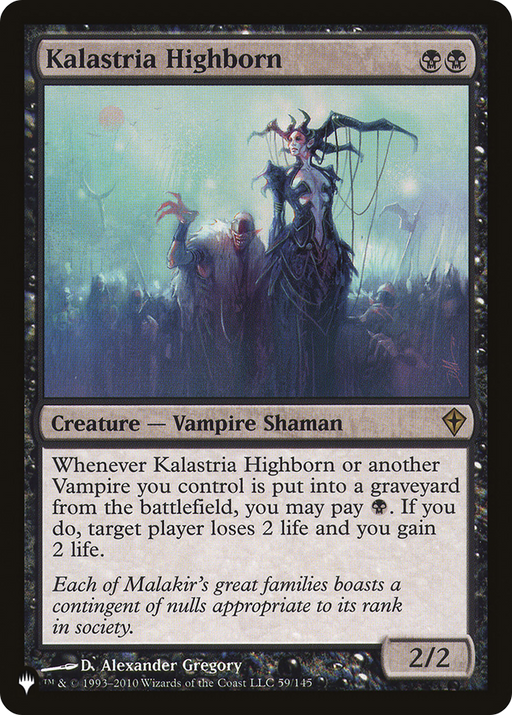 Kalastria Highborn (LIST-WWK-59) [Mystery Booster] The List MTG Single Wizards of the Coast
