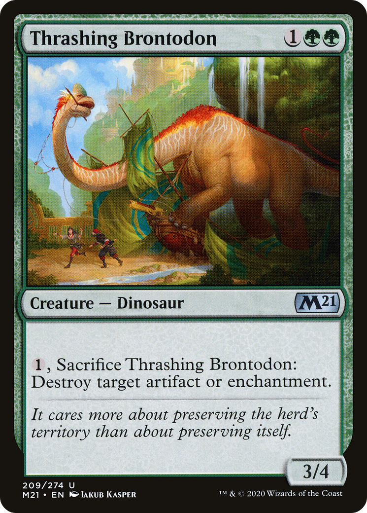 Thrashing Brontodon (M21-209) [Core Set 2021] Foil MTG Single Wizards of the Coast