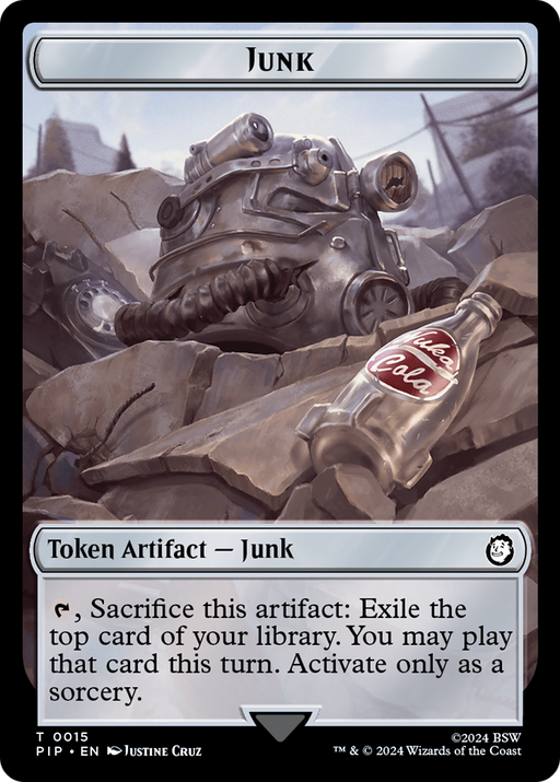 Junk // Squirrel Double-Sided Token [Tokens] Fallout Tokens MTG Single Magic: The Gathering