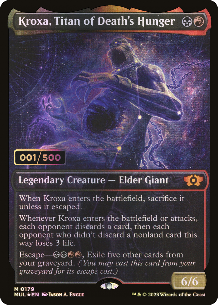 Kroxa, Titan of Death's Hunger (Serial Numbered) (MUL-179) [Multiverse Legends] (Showcase) Foil MTG Single Wizards of the Coast
