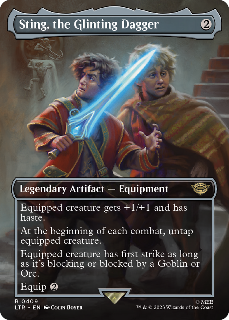 Sting, the Glinting Dagger (LTR-409) [The Lord of the Rings: Tales of Middle-earth] (Borderless) Foil MTG Single Wizards of the Coast