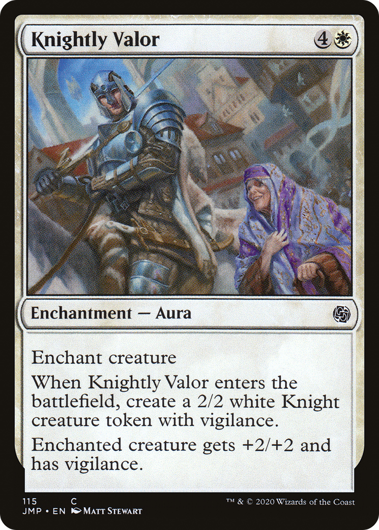 Knightly Valor (JMP-115) [Jumpstart] MTG Single Wizards of the Coast
