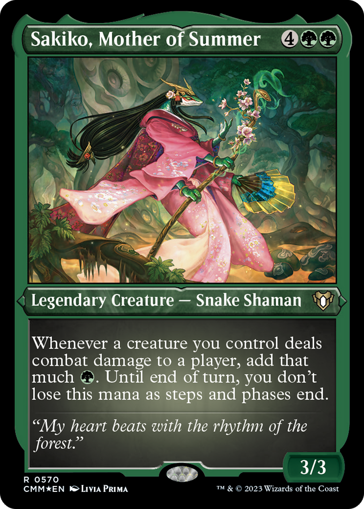 Sakiko, Mother of Summer (CMM-570) [Commander Masters] Etched Foil MTG Single Wizards of the Coast