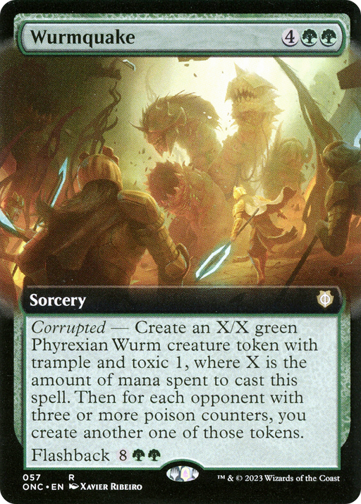 Wurmquake (ONC-057) [Phyrexia: All Will Be One Commander] (Extended Art) MTG Single Wizards of the Coast