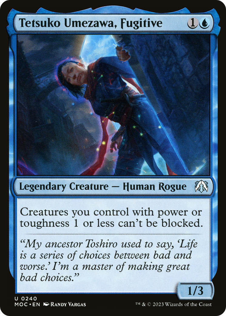 Tetsuko Umezawa, Fugitive (MOC-240) [March of the Machine Commander] MTG Single Wizards of the Coast