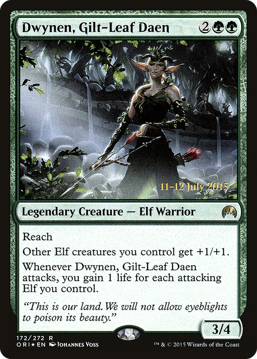 Dwynen, Gilt-Leaf Daen (PRE-172) [Magic Origins Promos] Foil MTG Single Wizards of the Coast