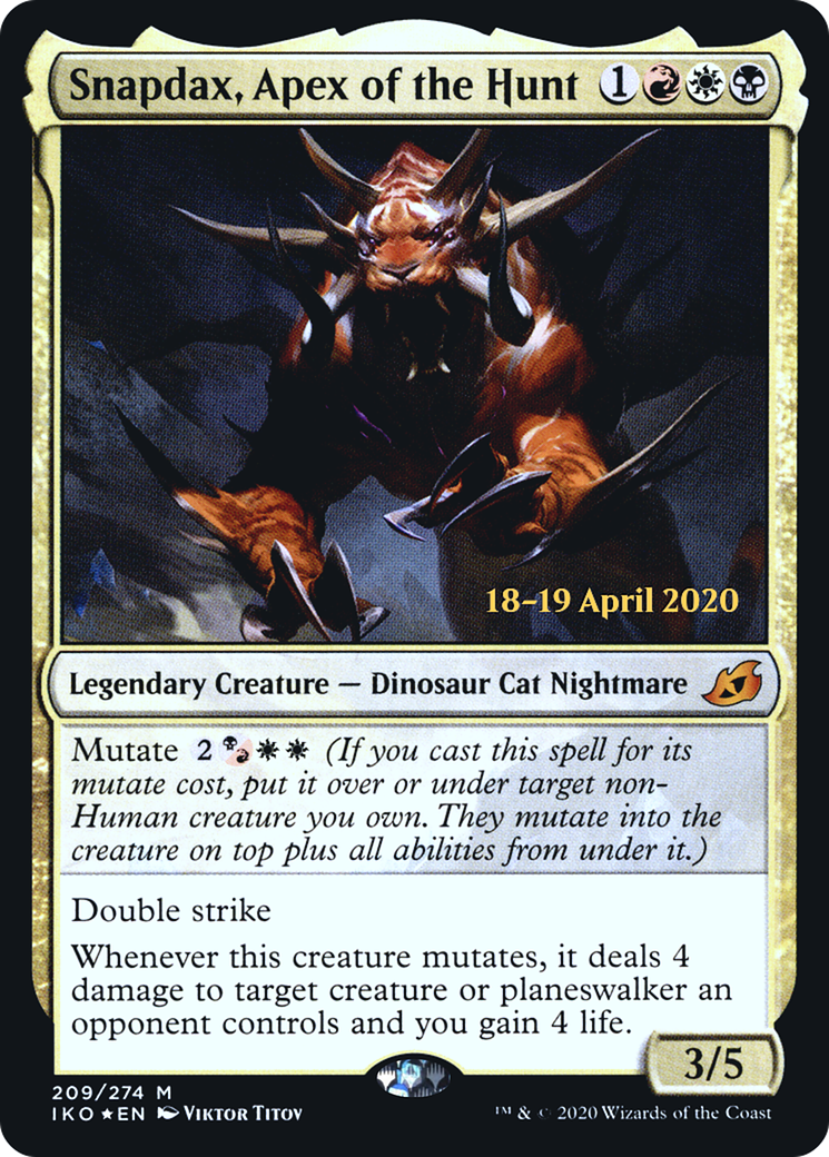 Snapdax, Apex of the Hunt (PRE-209) [Ikoria: Lair of Behemoths Promos] Foil MTG Single Wizards of the Coast
