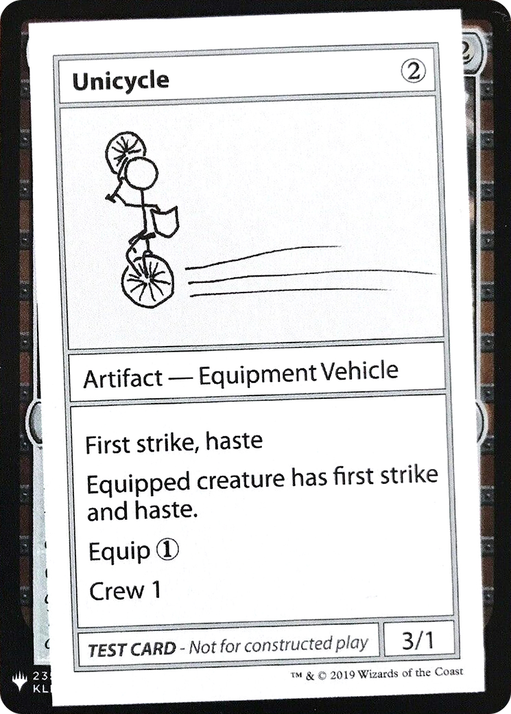 Unicycle (CMB1-) [Mystery Booster] Playtest Cards 2019 MTG Single Wizards of the Coast