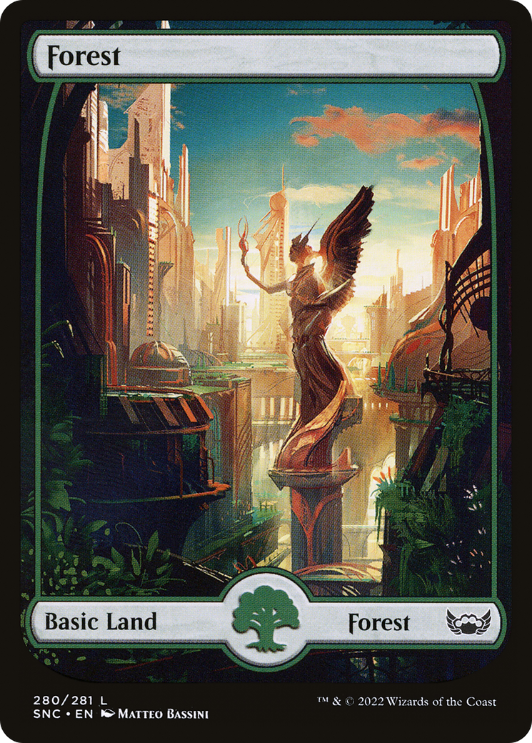 Forest (280) (SNC-280) [Streets of New Capenna] (Full Art) Foil MTG Single Wizards of the Coast