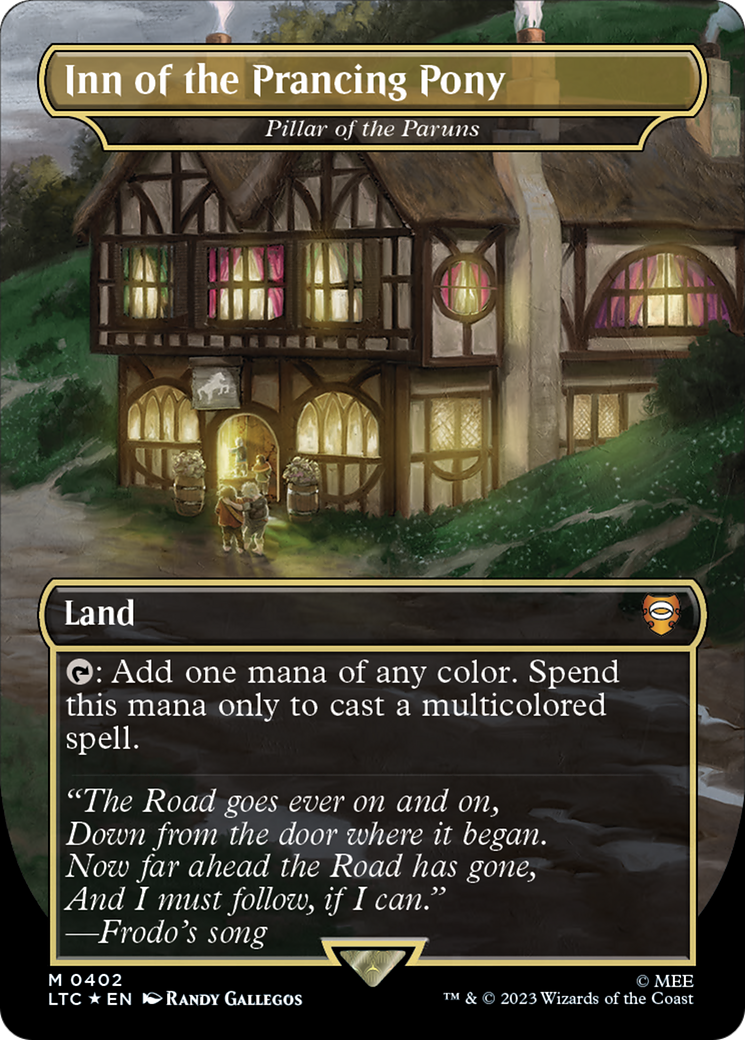 Inn of the Prancing Pony - Pillar of the Paruns (Surge Foil) (LTC-402) [Tales of Middle-earth Commander] (Borderless) Foil MTG Single Wizards of the Coast