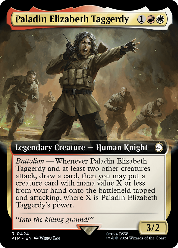 Paladin Elizabeth Taggerdy (PIP-424) [Fallout] (Extended Art) Foil MTG Single Wizards of the Coast