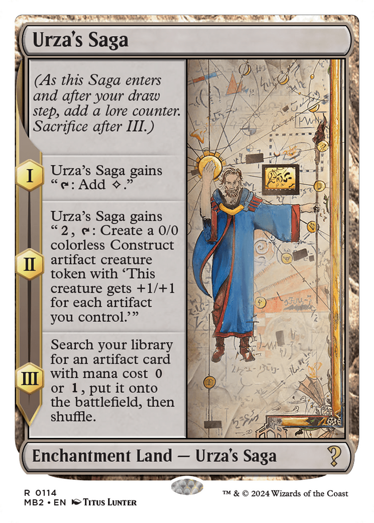 Urza's Saga (White Border) (MB2-114) [Mystery Booster] Mystery Booster 2 MTG Single Wizards of the Coast