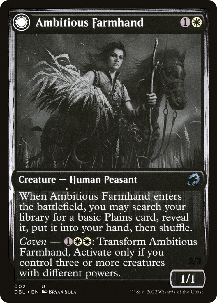 Ambitious Farmhand // Seasoned Cathar (DBL-002) [Innistrad: Double Feature] Foil MTG Single Wizards of the Coast