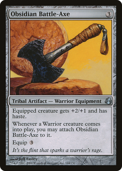 Obsidian Battle-Axe (MOR-144) [Morningtide] Foil MTG Single Wizards of the Coast