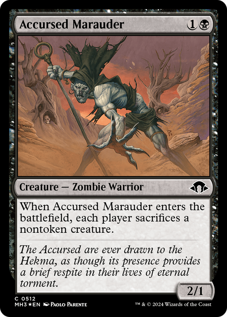 Accursed Marauder (Ripple Foil) (MH3-512) [Modern Horizons 3] Foil MTG Single Wizards of the Coast