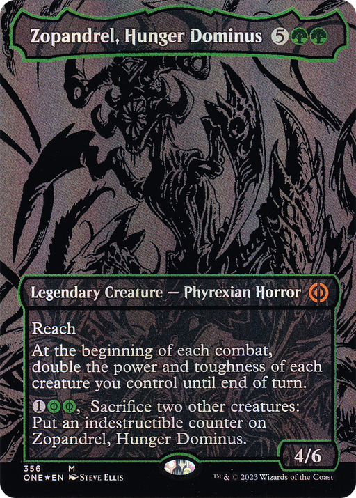 Zopandrel, Hunger Dominus (Oil Slick Raised Foil) (ONE-356) [Phyrexia: All Will Be One] (Borderless) Foil MTG Single Wizards of the Coast