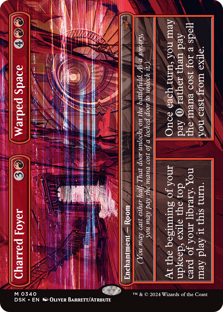 Charred Foyer // Warped Space (DSK-340) [Duskmourn: House of Horror] (Borderless) MTG Single Wizards of the Coast