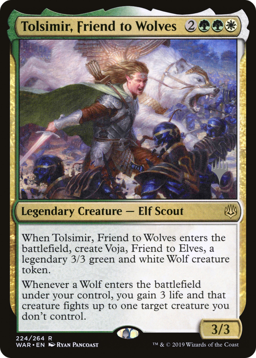 Tolsimir, Friend to Wolves (PPELD-224) [War of the Spark Promos] MTG Single Wizards of the Coast