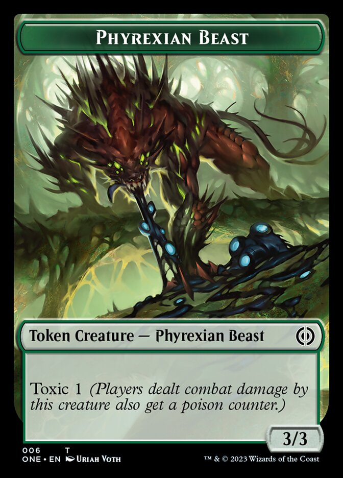 Rebel // Phyrexian Beast Double-Sided Token [Tokens] Phyrexia: All Will Be One Tokens MTG Single Magic: The Gathering