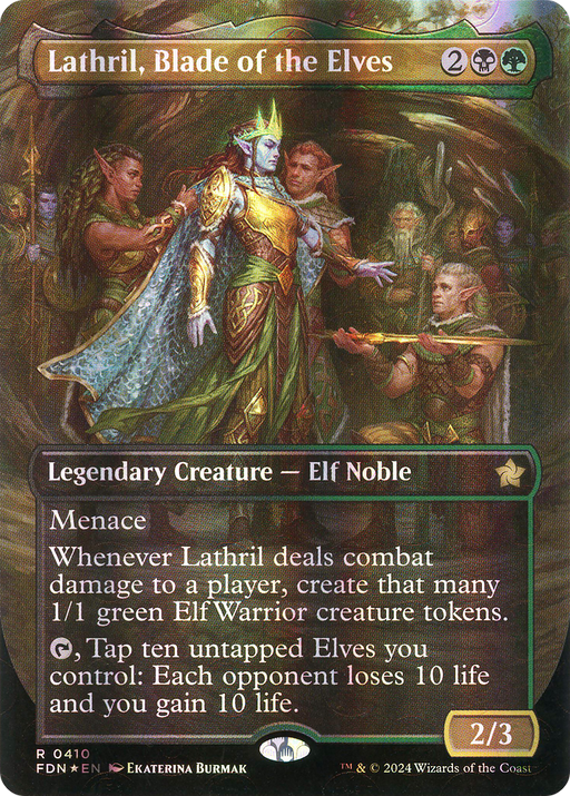 Lathril, Blade of the Elves (Mana Foil) (FDN-410) [Foundations] (Borderless) Foil MTG Single Wizards of the Coast