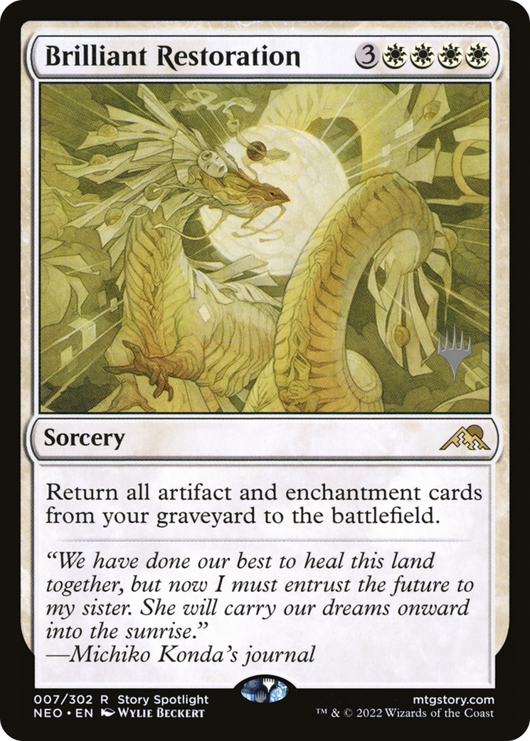 Brilliant Restoration (PPNEO-007) [Kamigawa: Neon Dynasty Promos] Foil MTG Single Wizards of the Coast