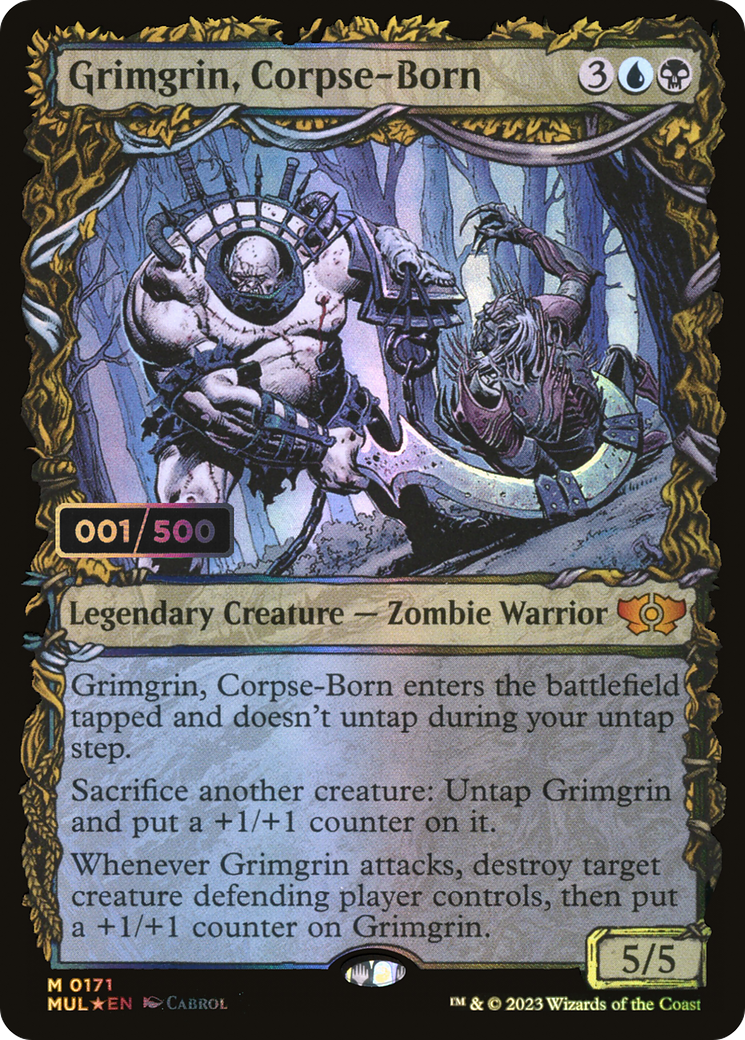 Grimgrin, Corpse-Born (Serial Numbered) (MUL-171) [Multiverse Legends] (Showcase) Foil MTG Single Wizards of the Coast