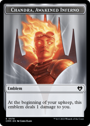 Chandra, Awakened Inferno Emblem // Wizard Double-Sided Token [Tokens] Commander Masters Tokens MTG Single Magic: The Gathering
